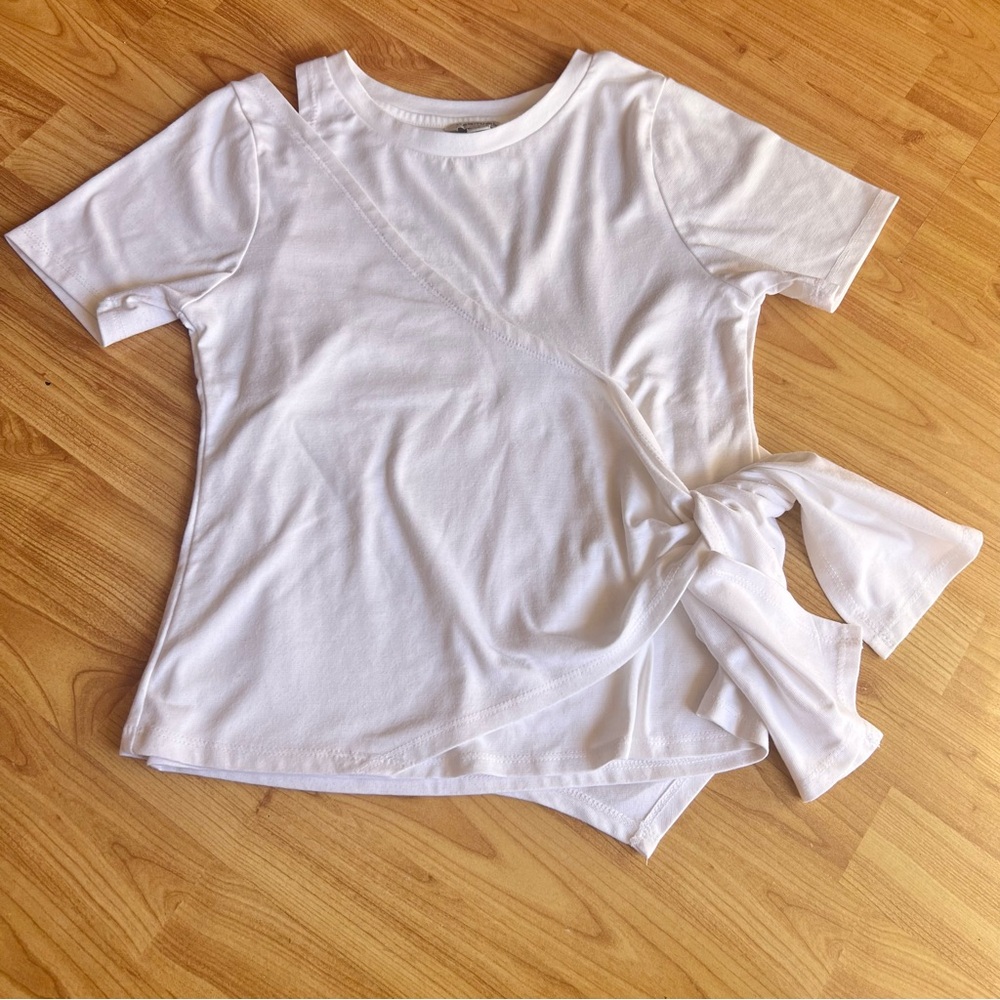 Habitual Pure White Girl Crew Neck Top